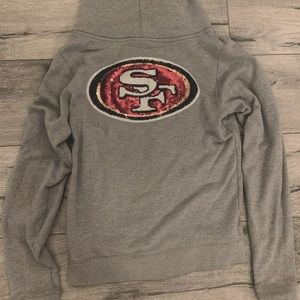 Victoria Secret Pink NFL collection 49ers sequin logo